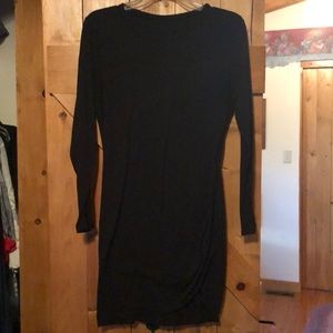 Black sheath rusched dress